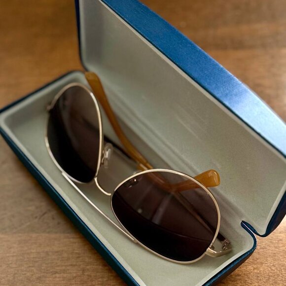 New OSCAR DE LA RENTA SUNGLASSES Gold/brown Havana WOMEN’s 56-14 132mm Authentic - Picture 3 of 5